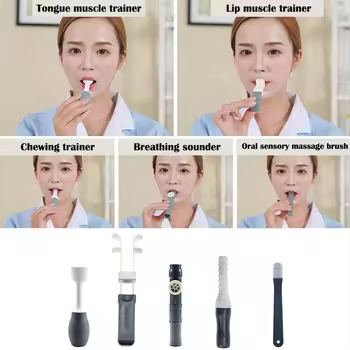 Rubber Oral Muscle Trainer-Tongue Trainer 5pcs/Set For Children Speech Delay Tongue Tip Exercise